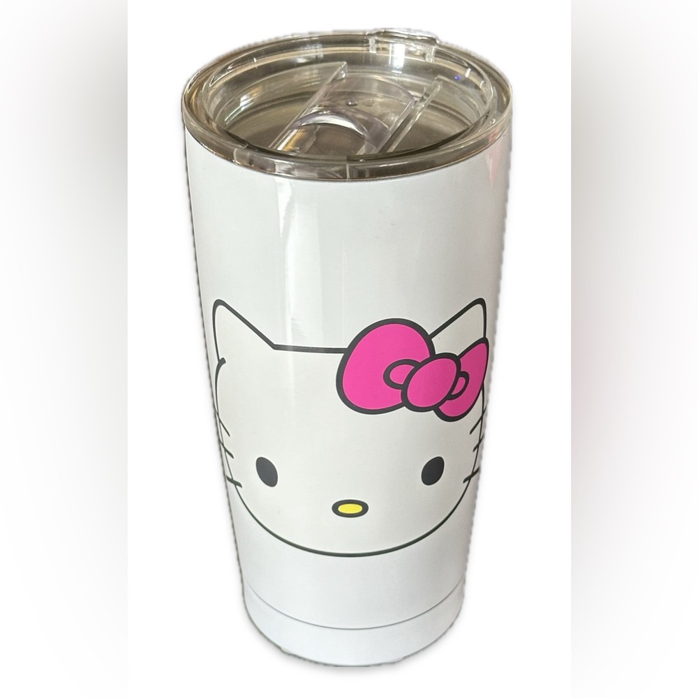 Travel Mug, Cute Hello Kitty Face on one side and Hello Kitty on the other.
